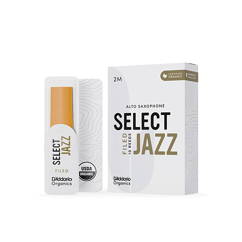 Трости для альт саксофона D'Addario Organic Select Jazz filed №2M (10 шт)