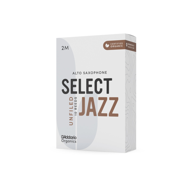 Трости для альт саксофона D'Addario Organic Select Jazz Unfiled №2M (10 шт)