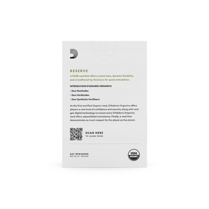 Трости для альт саксофона D`Addario Organic Reserve №3 (10 шт)