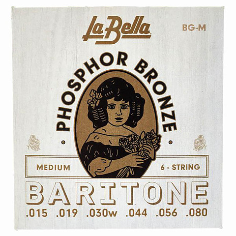 Струны для акустической гитары баритон La Bella Phosphor Bronze BG-M Medium (6 шт)