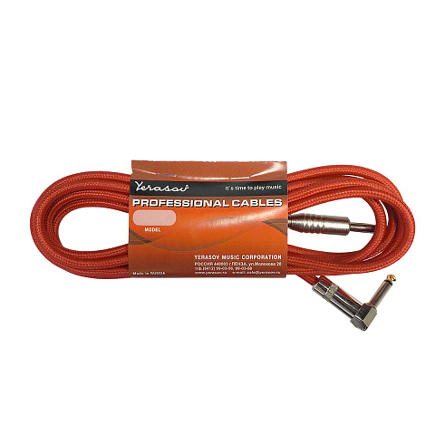 Инструментальный кабель Yerasov 3LUXE-5m-RD, джек - джек угловой, 5 м