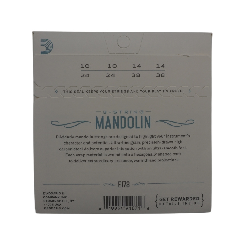 Струны для мандолины D'Addario Phosphor Bronze EJ73 Light (8 шт)