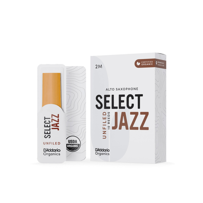 Трости для альт саксофона D'Addario Organic Select Jazz Unfiled №2M (10 шт)