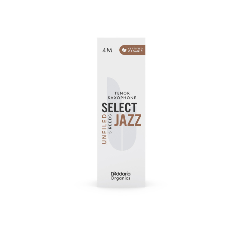 Трости для тенор саксофона D'Addario Organic Select Jazz Unfiled №4M (5 шт)