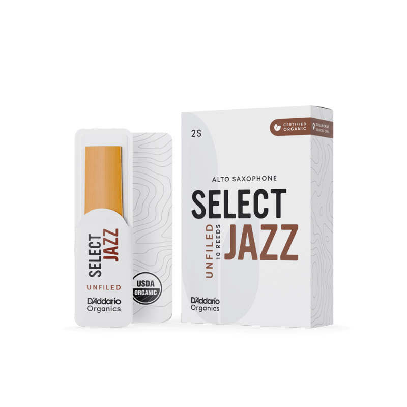 Трости для альт саксофона D'Addario Organic Select Jazz Unfiled №2S (10 шт)