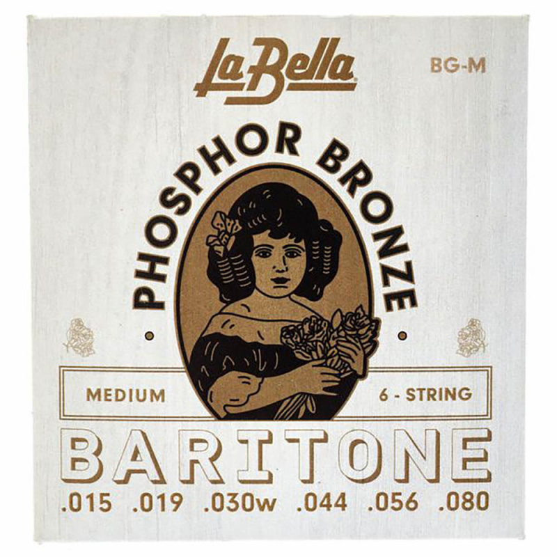 Струны для акустической гитары баритон La Bella Phosphor Bronze BG-M Medium (6 шт)