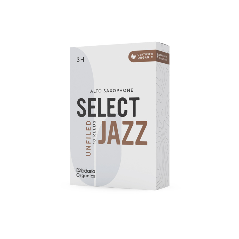 Трости для альт саксофона D'Addario Organic Select Jazz Unfiled №3H (10 шт)