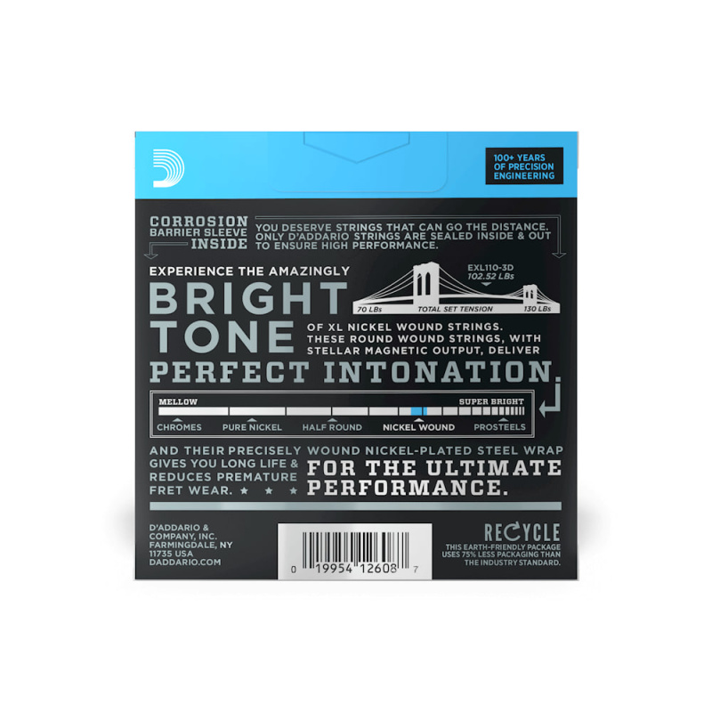 Струны для электрогитары D'Addario Nickel Wound EXL110 XL Regular Light (6 шт)