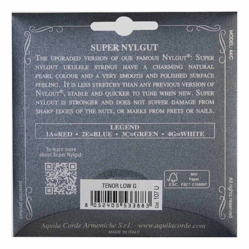 Струны для укулеле тенор Aquila Super Nylgut 107U (4 шт)
