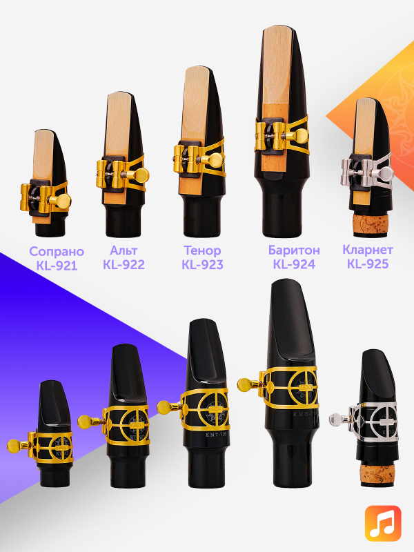 Лигатура для сопрано саксофона Kuno KL-921 металлическая с колпачком