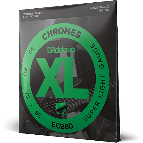 Струны для бас-гитары D'Addario Chromes ECB80 Light (4 шт)