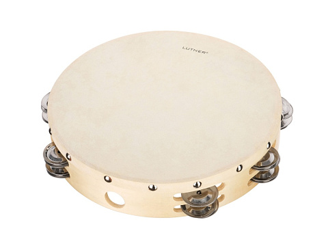 Тамбурин Fleet FLT-TH10-16 с кожей с 16 бубенцами
