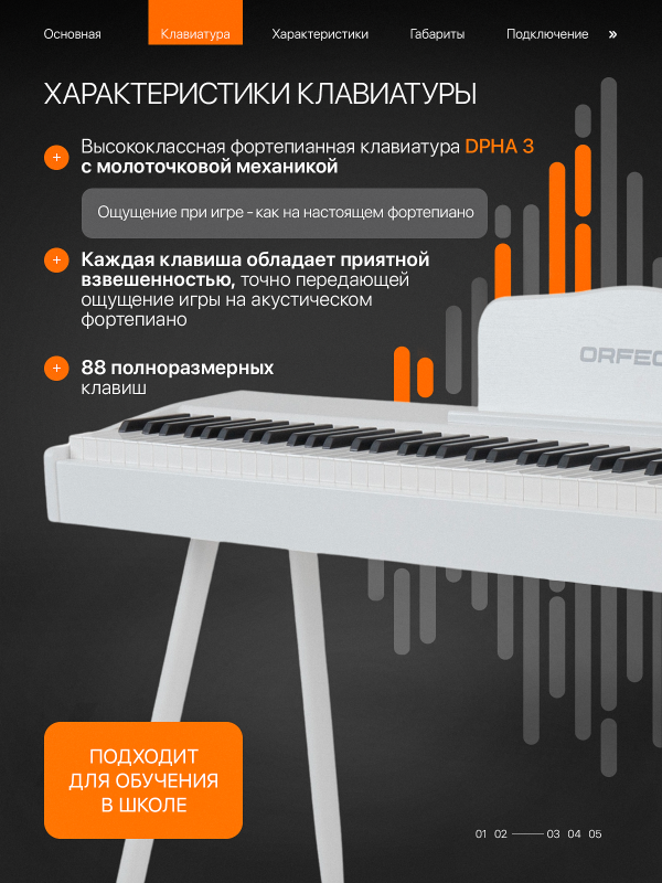 Цифровое пианино Orfeo E-4 белое