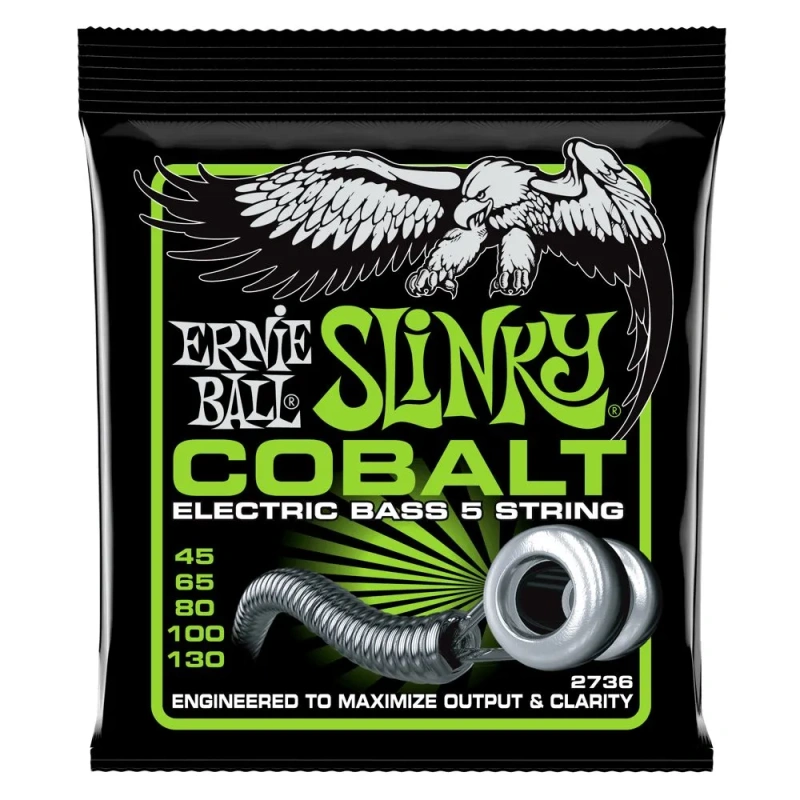 Струны для 5-струнной бас-гитары Ernie Ball Slinky Cobalt 2736 (5 шт)