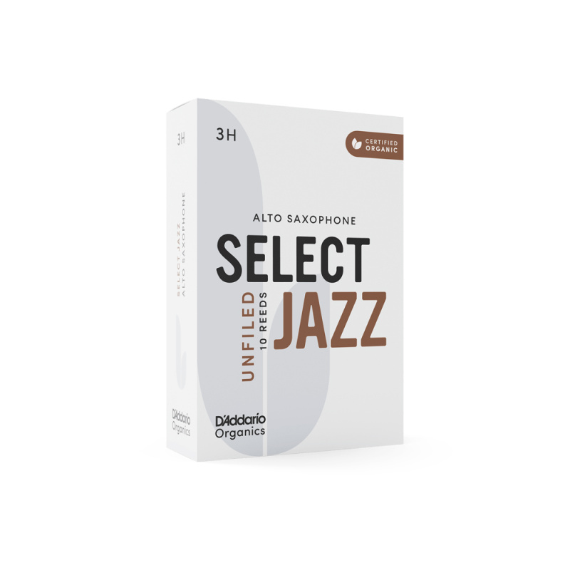 Трости для альт саксофона D'Addario Organic Select Jazz Unfiled №3H (10 шт)